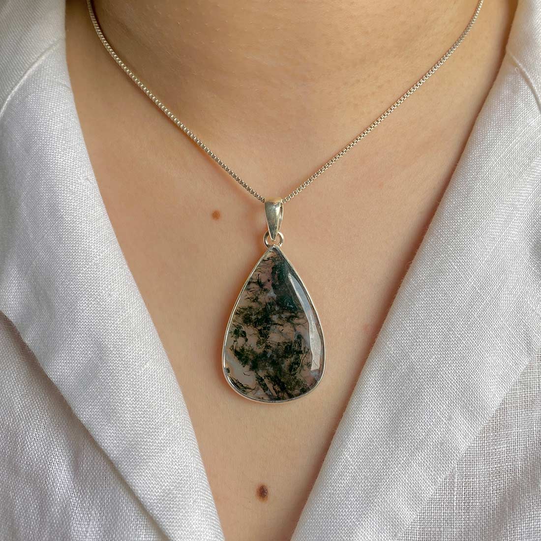Moss Agate Pendant-(MOA-P-7.)